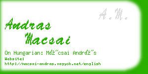 andras macsai business card